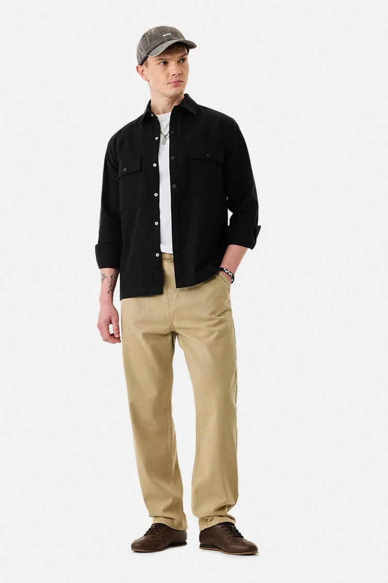 سنيتش Relaxed Fit 100% Cotton Overshirt